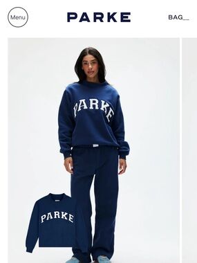 PARKE Women's Navy Mock Neck Sweatshirt Brand New